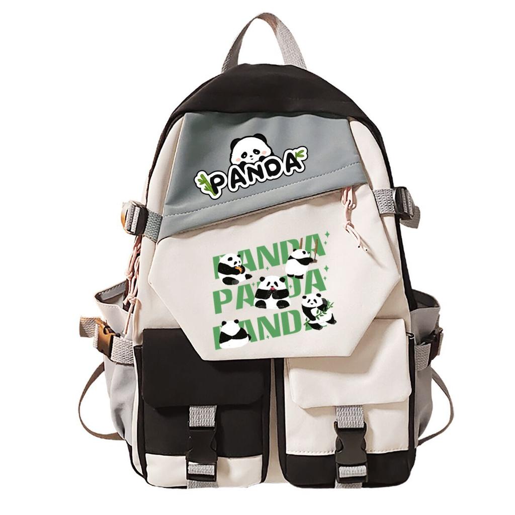 Panda Huahua Peripheral Printing Children'S Light Backpack Student School Bag Middle And High School Large Capacity