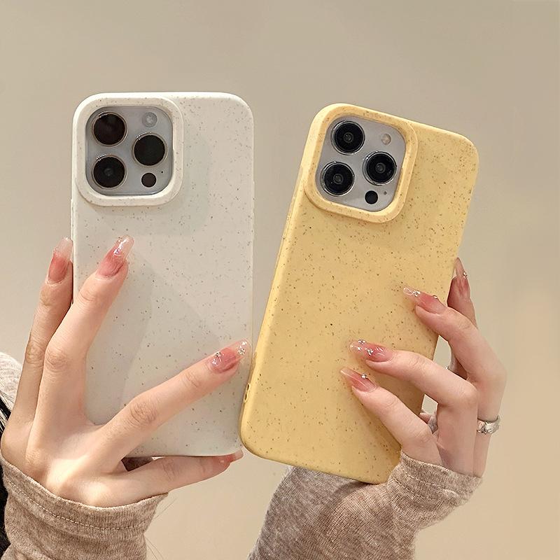Einfache reine weizenfarbene Hülle Abbaubares umweltfreundliches Material Schutzhülle Handy-Rückseite
