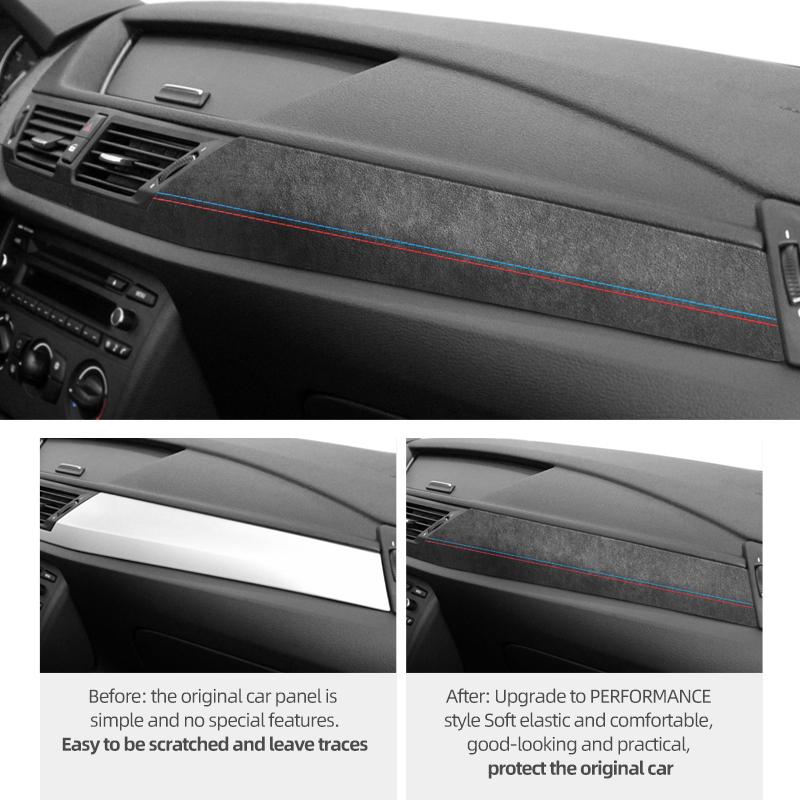 For BMW X1 E84 2010-2014 Made of Alcantara Dashboard Panel trument Trim Cover M Performance Sticker Car Interior Accessories
