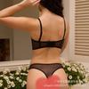 European and American sexy underwear women's French ultra-thin lace bra with large breasts and small anti-sagging erotic underwear set