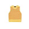 Summer New Product Women's Clothes Hem Side Slit Stylish Stripes round Neck Sleeveless Knitting Tops 6771065