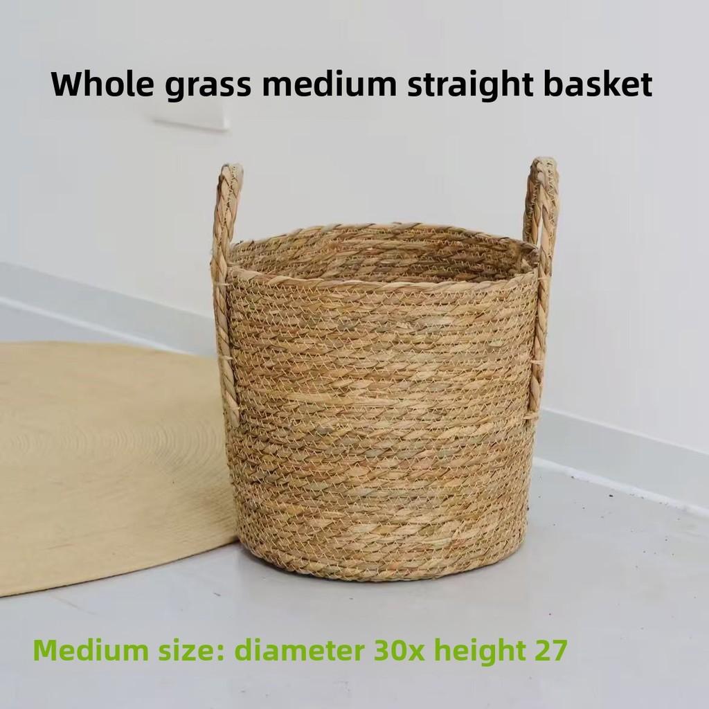 Handwoven Willow Storage Basket With Handles For Indoor Plant Pots And Home Organization