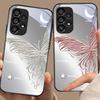 Metallic Butterfly For Samsung Galaxy S10 20 Plus 21 FE 22 23 24 FE 25 Ultra Black Tempered Glass Phone Case Hard Shell