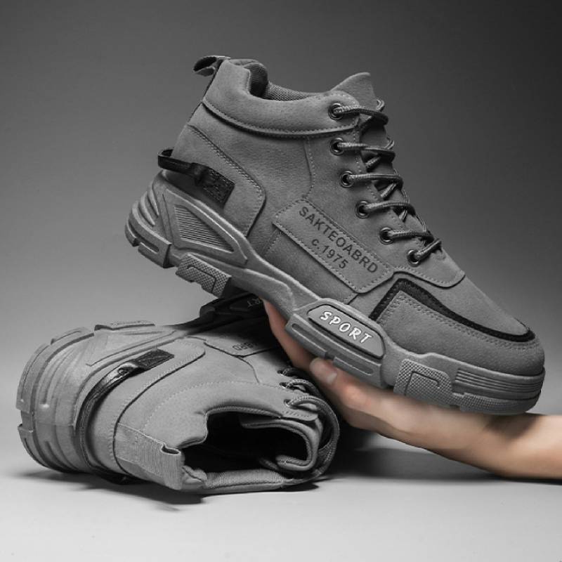 Autumn Men Shoes High-Top Martin Boots Men's Round Toe Retro Student Boots Breathable Men's Trendy Boots Casual And Fashionable