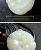 Natural Hetian Jade Pixiu Pendant, Exquisitely Carved with Ball for Men & Women