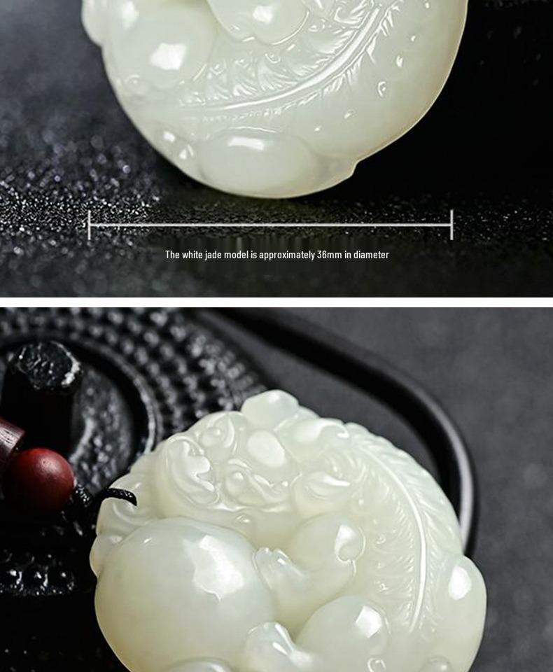 Natural Hetian Jade Pixiu Pendant, Exquisitely Carved with Ball for Men & Women
