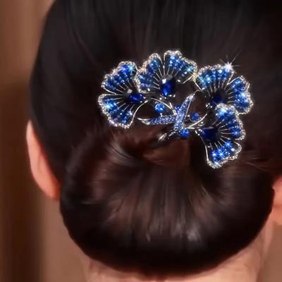Elegant Ginkgo Leaf Hair Clip, Vintage Style Bun Holder, Chic Hair Accessory, Twist Clip For Updo And Bun Hairstyles, Traditional Chinese Design