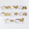 Gold Retro Geometric Stainless Steel Earrings for Women - Niche Design, High-Quality, Exaggerated Style