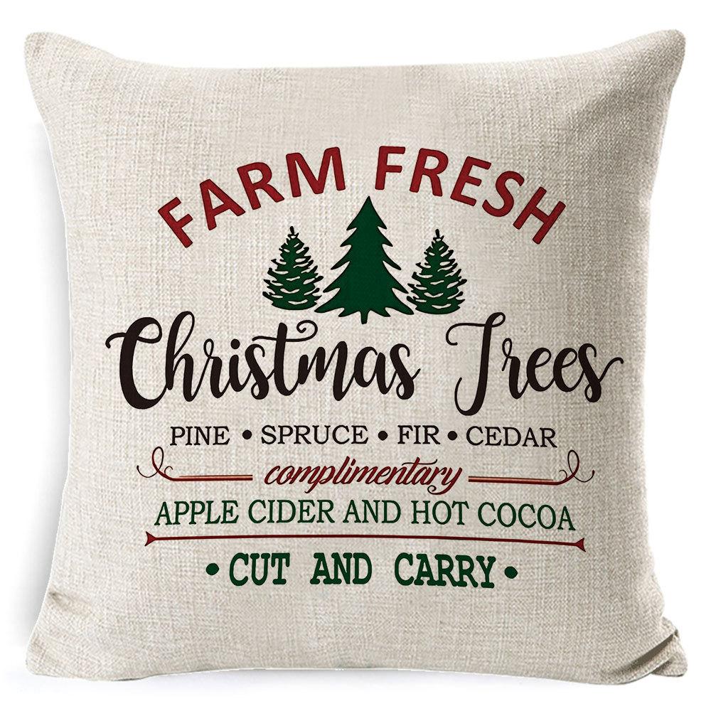 Christmas Pillowcase Gray and White Plaid Office Lumbar Support Home Bedside Cushion Car Neck Cushion
