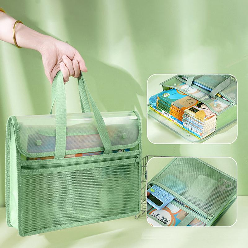 Large Capacity File Documents Organizer Portable School Stationery Pouch Bag Transparent Waterproof Storage Bag Office File Bag