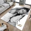 Elegant Pose Black White Carpet For Playroom Bedroom Living Room Sofa Home Decorkids Game Area Rug Nonslip Floor Mat