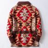 Men's Retro Jacquard Knit Lace-up Sweater Coat - Mid-Length, Thickened SY0072