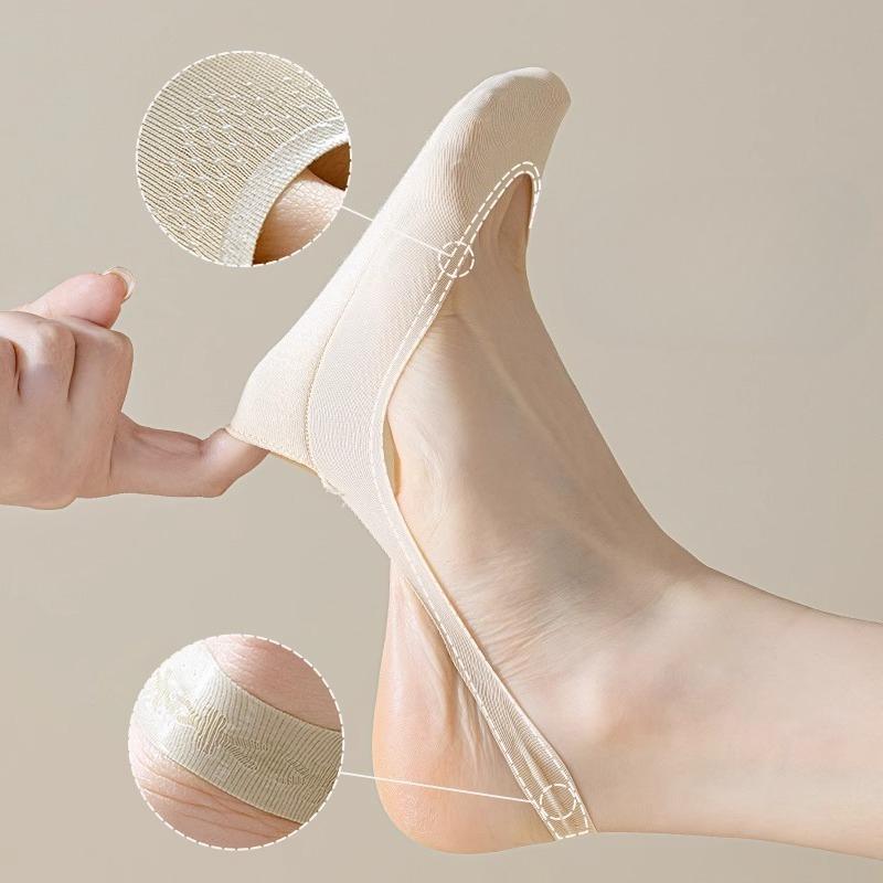 Chaussettes Pantoufles Femme Respirantes Été Chaussures à Talons Hauts Chaussettes Invisibles Ne Se Voyant Pas Femme Silicone Antidérapantes Coupe Basse Cheville Chaussettes Bateau