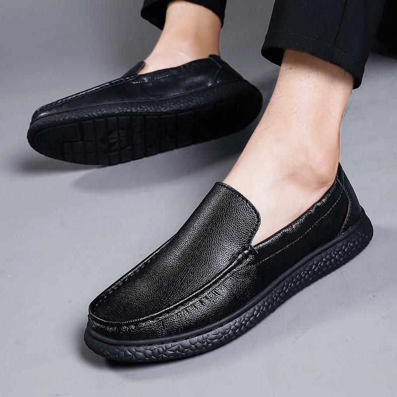 

Модные мужские мокасины из натуральной кожи, роскошные повседневные туфли 2024 года для мужчин, туфли-лодочки ручной работы, мужские мокасины-слайсы для вождения, мужские мокасины Zapatos 38 чёрный