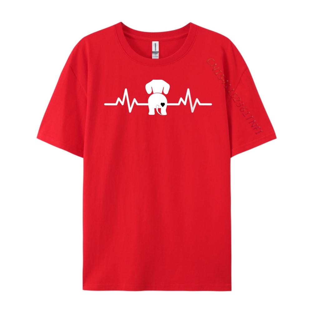 Womens Dachshund Love Heartbeat Doxie Heart Behind Wiener Dog Graphic Shirts Luxury T-Shirt England Style S