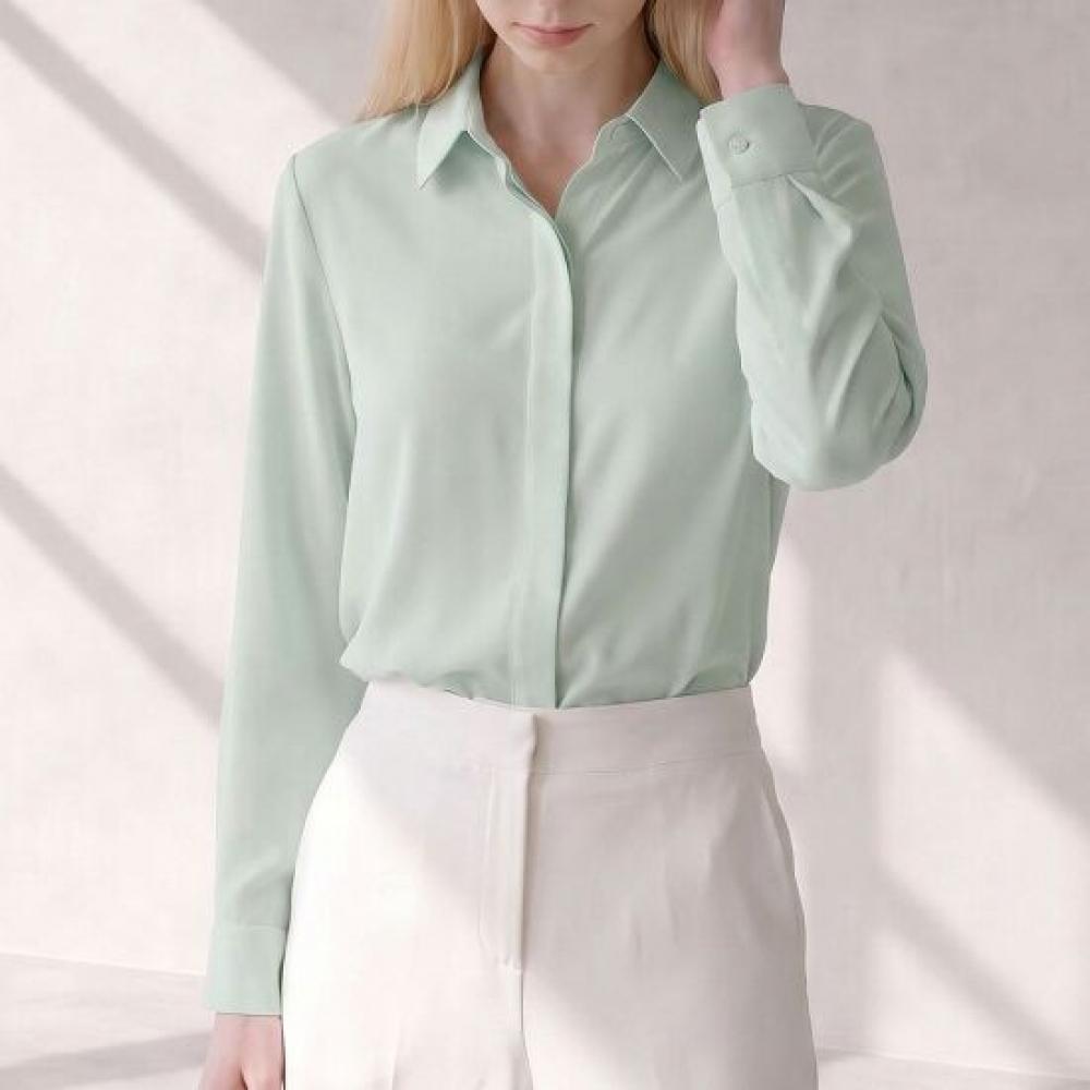 Desire Rose Women Wrinkle Free Hidden Button Blouse