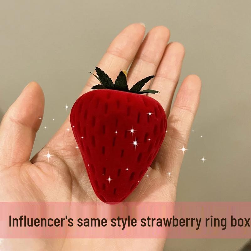 Strawberry Ring Box: Cute Cartoon Jewelry Gift Box with Creative Design