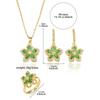Women's necklace bauhinia flower jewelry rotating necklace earrings ring set