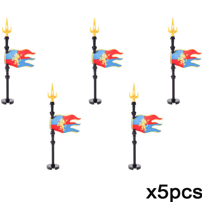 MOC Mittelalterliche Flagge Burg Serie Bausteine Figuren Zubehör Löwe Adler Altes Rom Burg Ritter Umhang Steine Spielzeug Geschenk