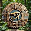 Vintage Tin Wall Art Horus Eye Egyptian Metal Sign Round Home Decor