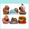 Capybara PVC-Figur mit Hamburgern, Donut und schlafenden Designs für Heim- und Bürodekoration, Sammleredition, Geschenk für Teenager