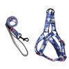 Dog Harness Dog Leash Three-piece Collar Chest Back Pet Leash Printed Dog Leash Pet Supplies
