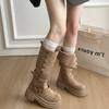 Knight boots new western 2025 stack brown boots women's platform jeans tube tall boots increase height autumn and winter