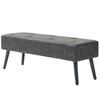 Vintage Style Upholstered Bench End Of Bed Banquette 114 X 38 X 42 Cm Wood Base Gray Fabric