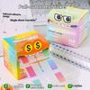 128Sheets/Box Drawer-Style Pull-Out Pearlescent Paper Sticky Transparent Colorful Marking Notes Memo Pad Note Marking Supplies