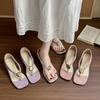 2025 new summer fairy wind heightening toe sandals women summer wear fashion versatile beach cool slippers