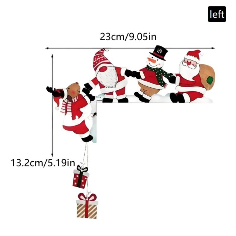 2026 New Wooden Santa Door Corner Decor Snowman Reindeer Pendant Christmas Cartoon Door Frame Decor Party Christmas Ornament