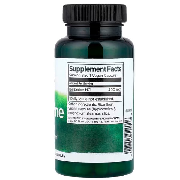 Berberina cloridrato, Berberine, Swanson 60 capsule (72280008)