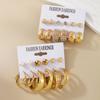 European and American Style Earrings Square Geometric Design Earrings Foreign Trade Earrings Hepburn Style Earrings Set