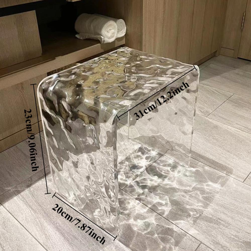 Water Ripple Acrylic Stool, Shoe Changing Stool, Footstool, Bathroom Stool, Makeup Stool, Leisure Seat Chair, Furniture