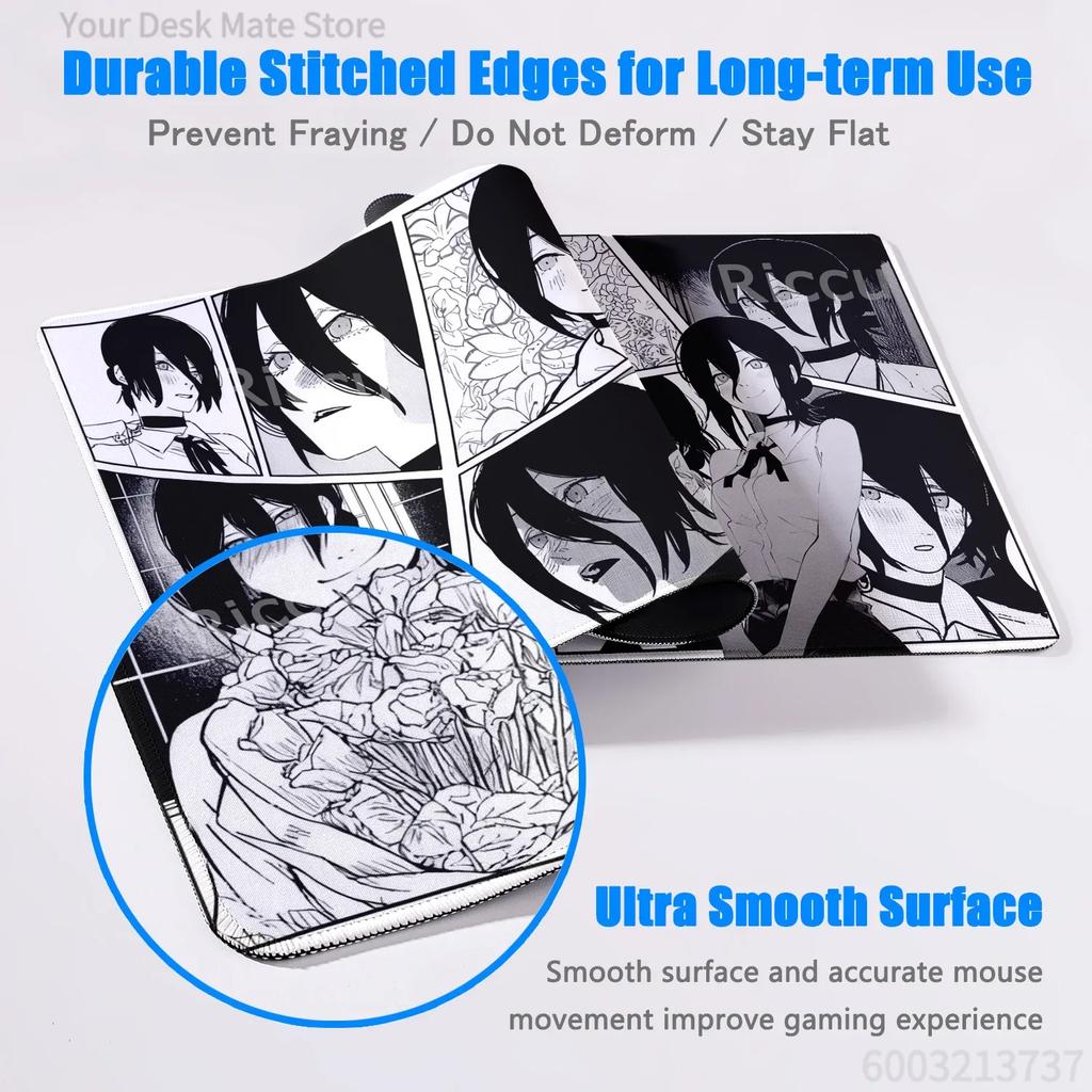 Comic Chainsaw Man XXL Mouse Pad Anime Reze Gamer Makima Gaming Accessories Large Keyboard Desk Mat Computer Keyboa