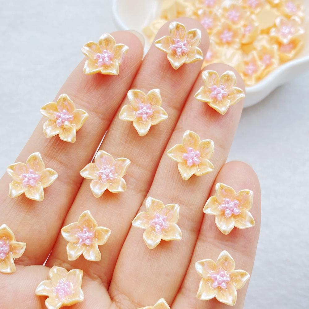 

50Pcs 11mm Resin 3D Colorful lily Flatback flower Scrapbook Wedding Applique Home Decor Crafts