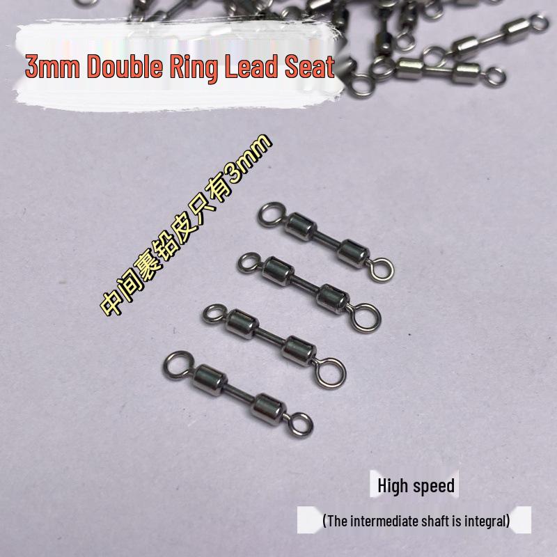 10-Pack 3mm Stainless Steel Double Ring Lead Seat Swivel, Quick Micro Figure-8 Swivel Fishing Accessories
