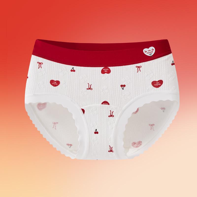 Girls' A-Class Pure Cotton Red Zodiac Underwear for Older Kids