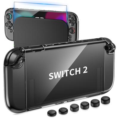 HEYSTOP Switch 2 Compatible with Switch Separate Easy Dock Full PC Ultra Fingerprint and Scratch Nintendo Switch 2 Protection Cover, 2, Design,