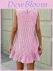 Summer Sleeveless Ruffle Hem Casual Dress With Piping For Travel And Date Night