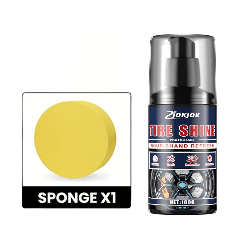 Tire Shine Wax Kit,Car Tire Brightenin&Blackening Agent,Multi-Functional Plastic Restore,Long-Lasting Glos,Interior Exterior Use