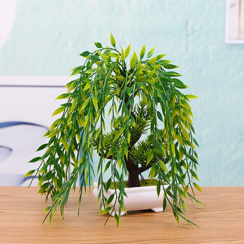Artificial Plants Potted Bonsai Green Small Tree Plants Fake Flowers Potted Ornaments for Home Garden Decor Party Hotel Decor