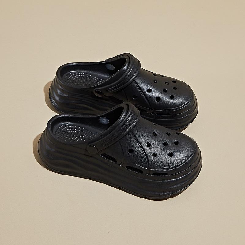 New Summer CH Women's Cave Shoes Bag Head Sandals Flat Bottom Half Smooth Thick Bottom Breathable Comfortable Casual Half Body