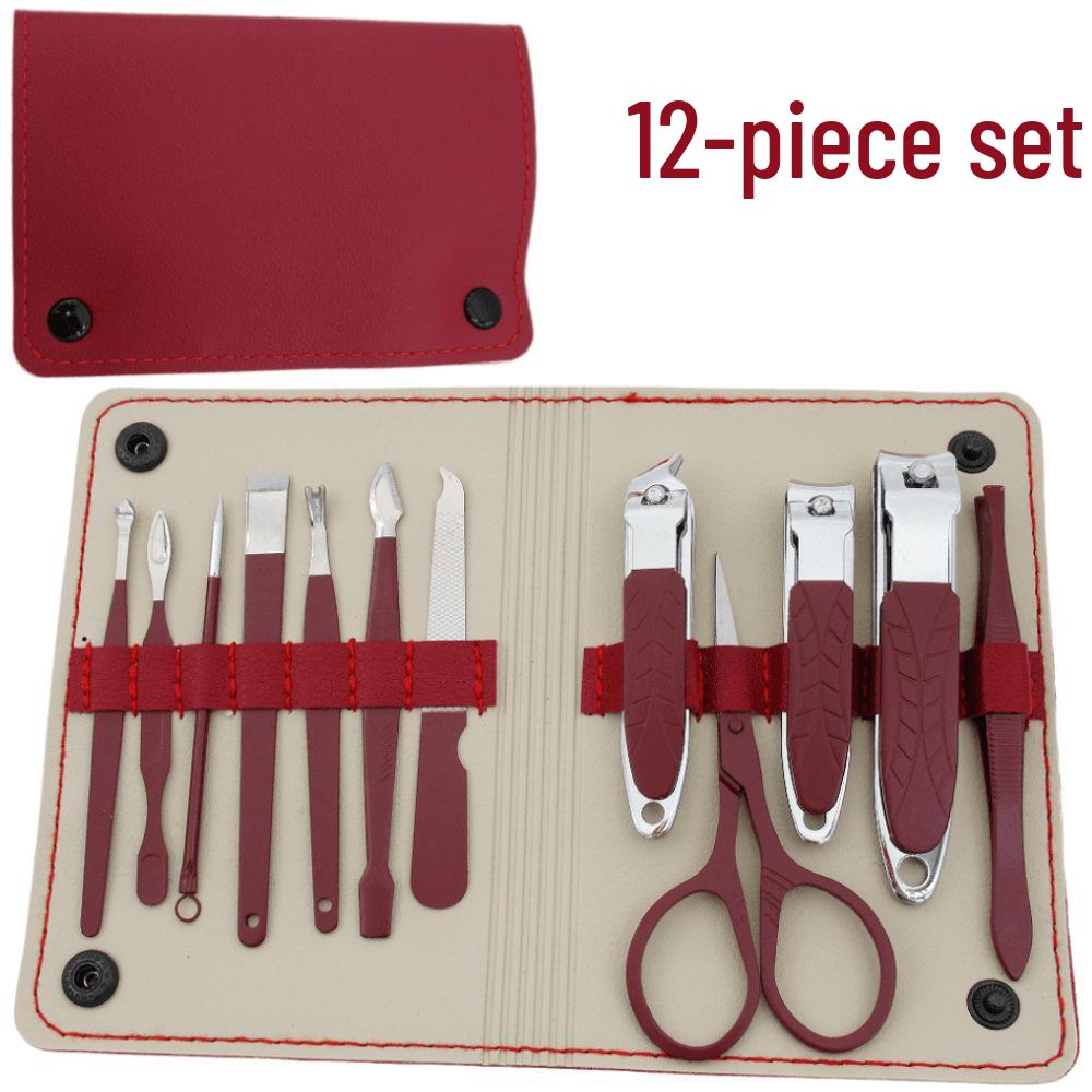 16-Piece Multifunctional Manicure Set: Eyebrow Trimmer, Nail Clippers, Beauty Scissors, Glass File, Foot Planer, Nail Groove Pliers.