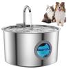 3.2L Dog Water Fountain Stainless Steel Quiet Pet Fountain with Quadruple Filtration Splash-Free Purification Fountain with Visual Water Level for