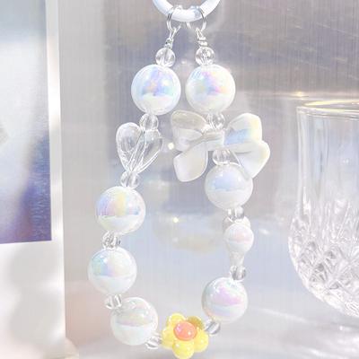 Popruh na mobilní telefon s ochranou proti ztrátě, řetízek na zápěstí, mašle, malá květina, korálkový telefon, šňůrka na krk, taška, závěsy, dekorace, klíčenka