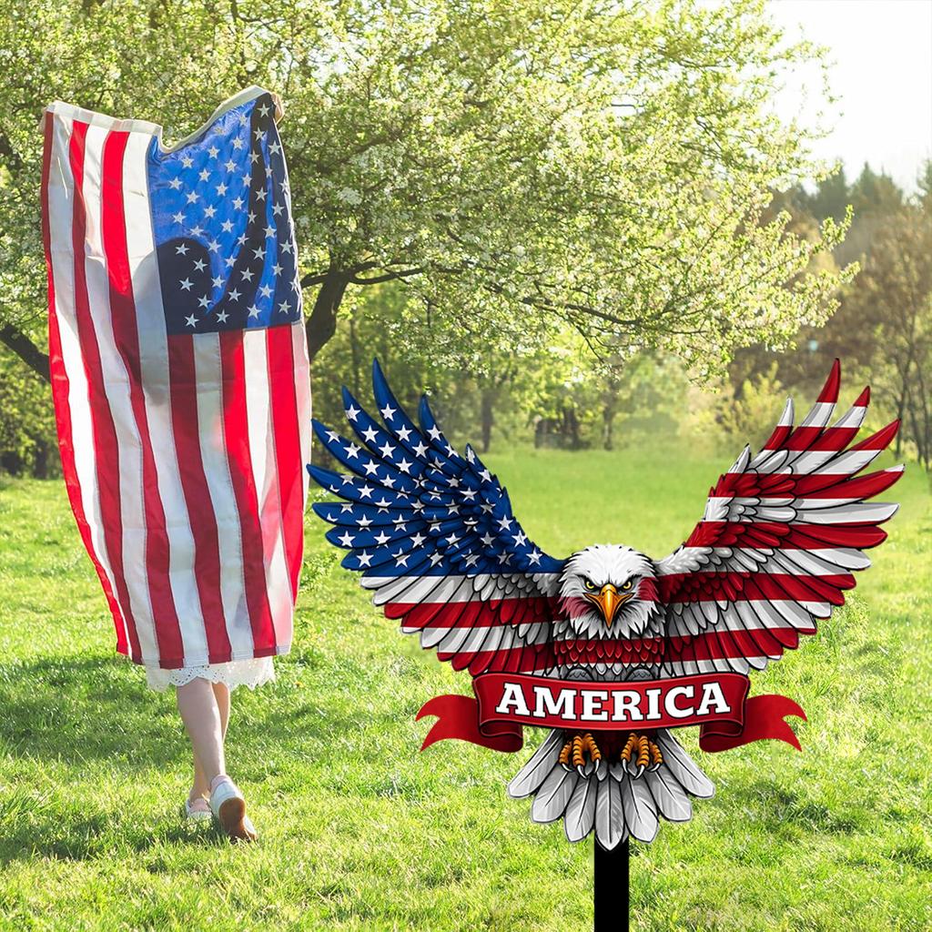 1Pcs American Independence Day Decor Acrylic Board Eagle Garden Floor Insertion as a Gift for Independence Day 250th Anniversary