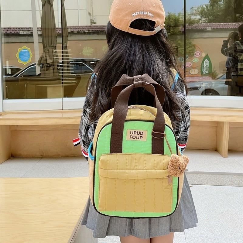 Stylish And Adorable Dual Color Children's Backpack With Breathable Nylon Material