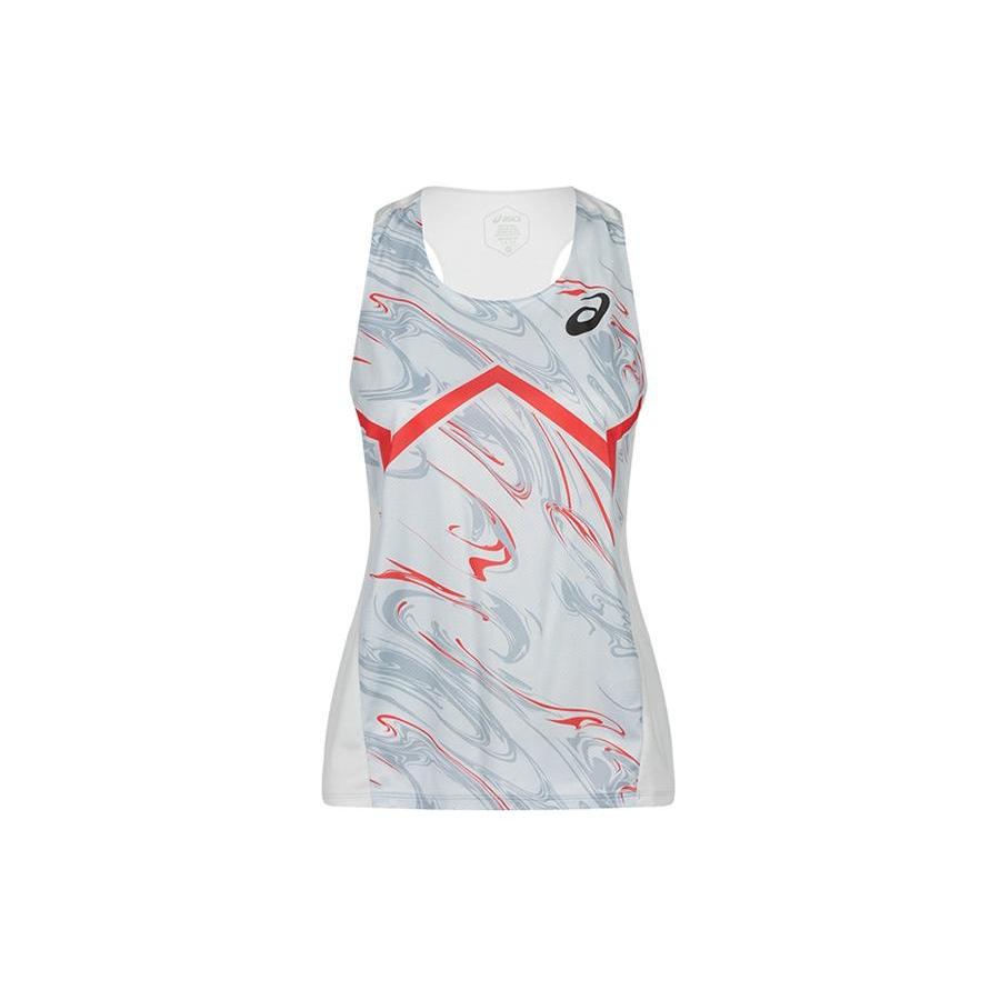 (WMNS) ASICS CJ-Line Light Singlet Glacier Grey Electric Red Women s 2092A386-022 S