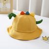 Cappello a secchiello 3D con cartone animato di dinosauro per bambini, cotone spazzolato, unisex, cappello da sole per bambini per primavera e autunno